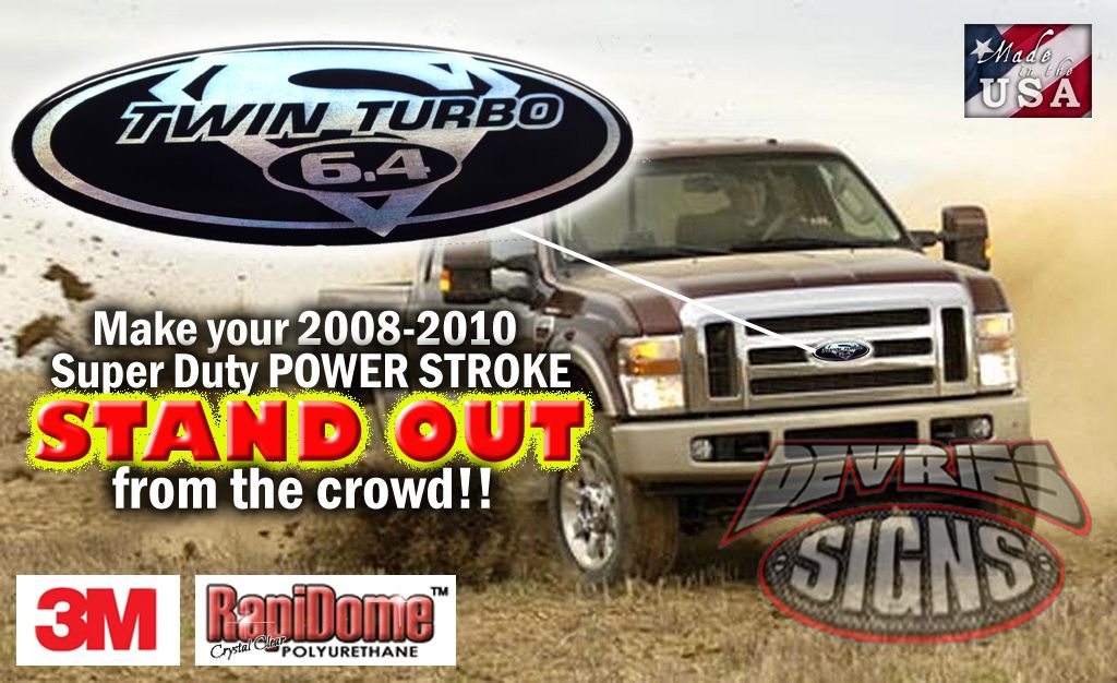 Ford+Domed+Emblem+Overlay+Decals Domed Ford 6.4 POWER STROKE emblem overlay decal Super Duty F250 photo ...