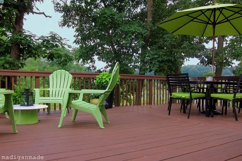 Deck updates with apple green furniture