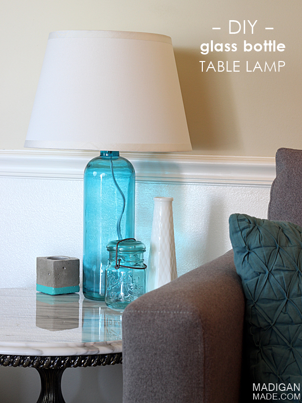How to make a DIY lamp from a glass bottle or vase
