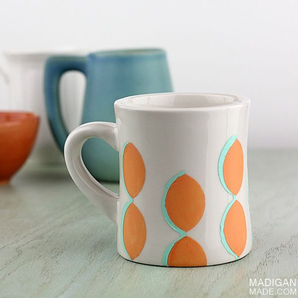 DIY painted ceramic mug