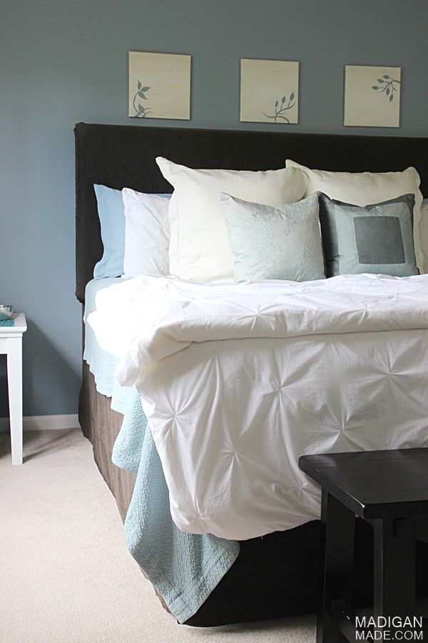 Simple and Elegant Master Bedroom Decor: DIY upholstered headboard