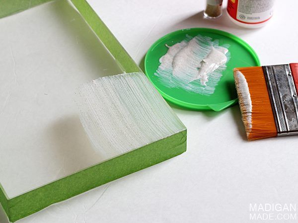 turn an acrylic frame into a tray with glitter