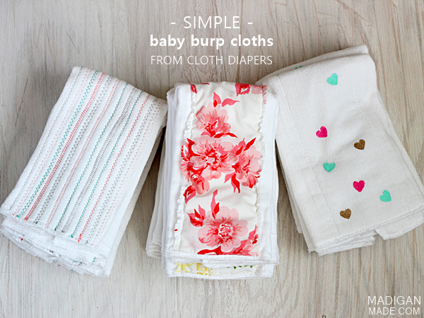 How to make baby burp cloths from cloth diapers: 3 easy ways!