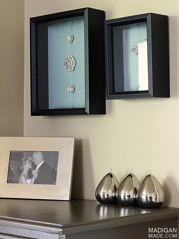 Simple and Elegant Master Bedroom Decor: DIY brooch art