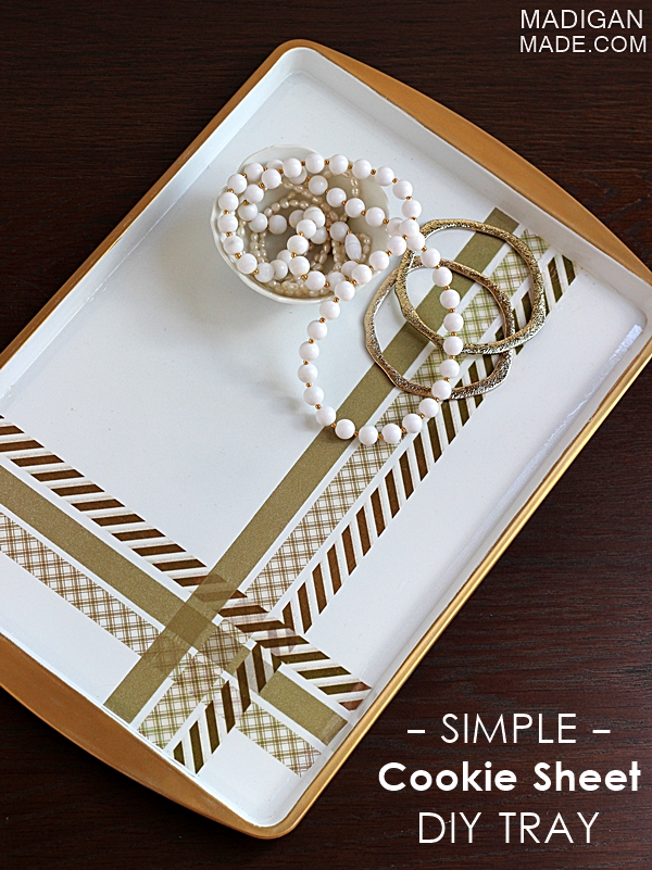 Turn a cookie sheet into a tray. Use washi tape to create a plaid pattern. Easy step-by-step tutorial.