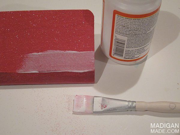 how to cover notebooks with glitter