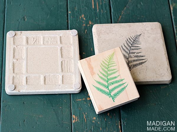 Super easy DIY coasters made from tile 