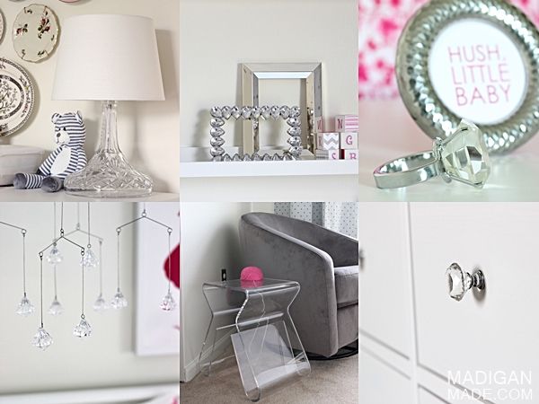 crystal accents for a baby girls room