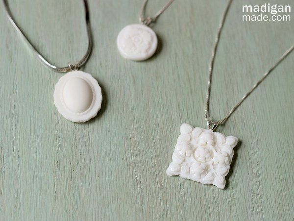 Easy DIY Milk Glass Necklace