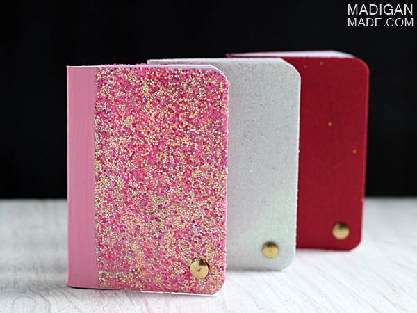 easy glitter covered notebook craft