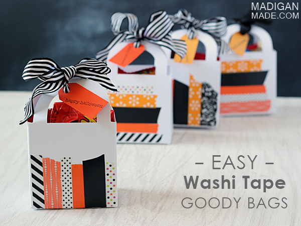 Easy Halloween goody bags using cute washi tape