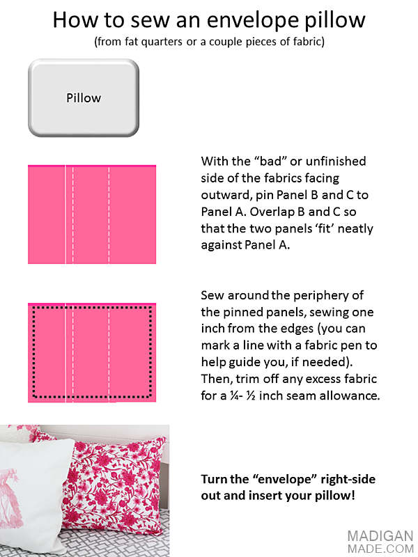easy DIY envelope pillow tutorial