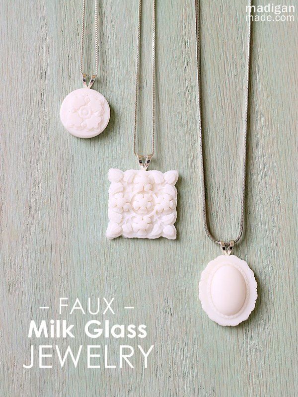 Faux Milk Glass Jewelry Pendants - I love how easy these are to make. 