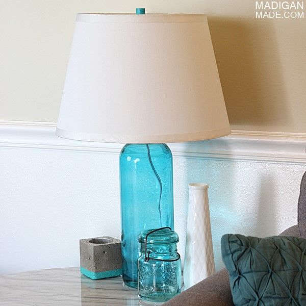 How to make a DIY lamp from  a glass bottle