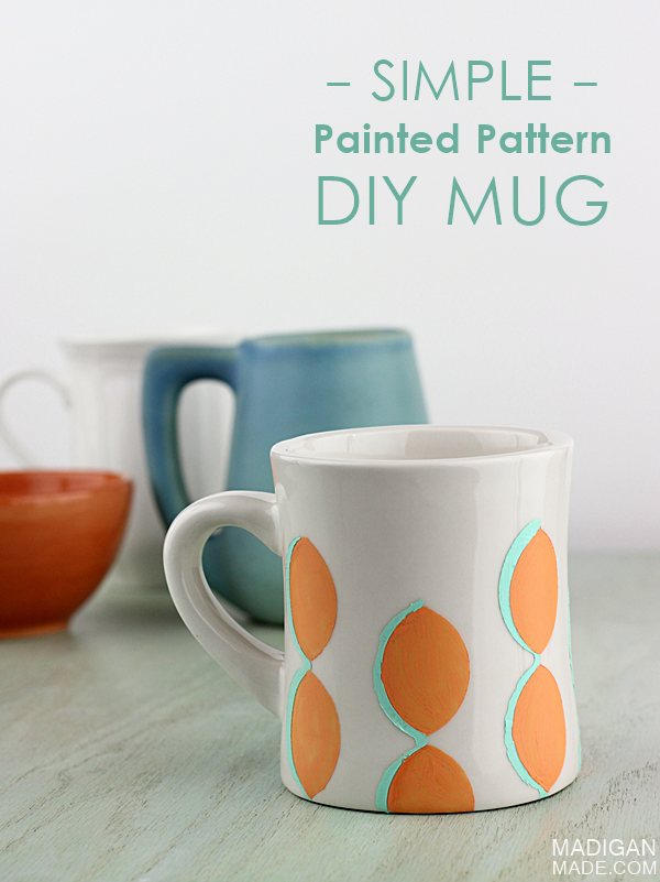 Simple and modern painted ceramic mug
