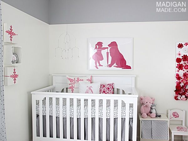 Pink and gray modern nursery decor ideas