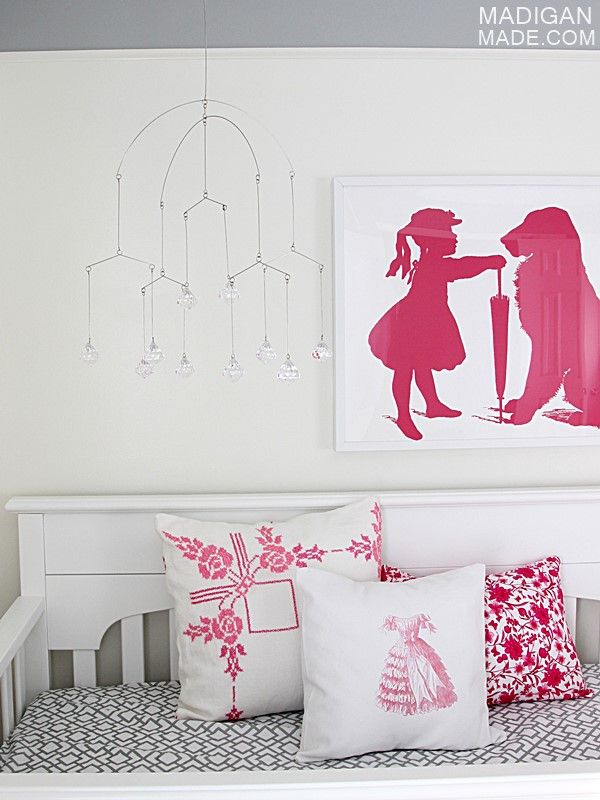 Pink and gray nursery crib ideas