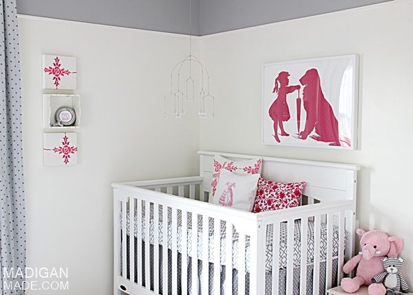 Pink and gray vintage nursery ideas