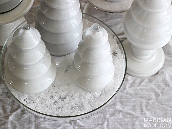 use salt as snow for an easy winter decor idea