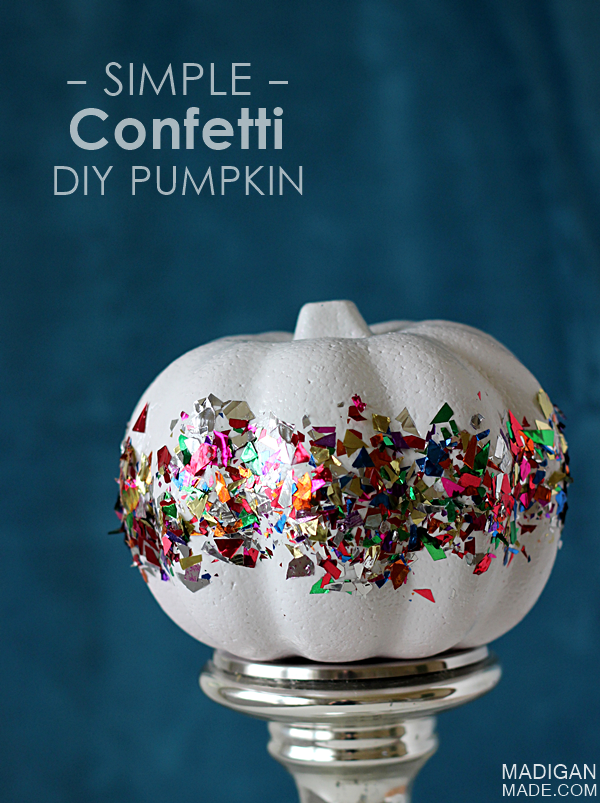 Super easy and fun DIY confetti pumpkin craft