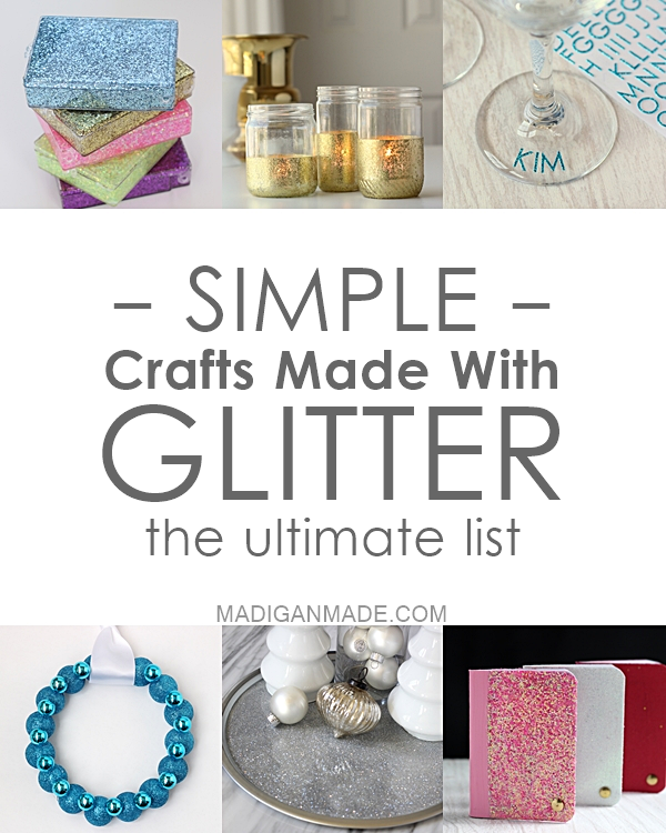 Simple DIY glitter crafts. Love this list of 18 awesome and sparkly projects