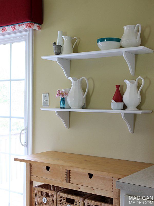 Simple cafe shelves and kitchen decor (part of the Summer Tour of Homes with The Shabby Creek Cottage)