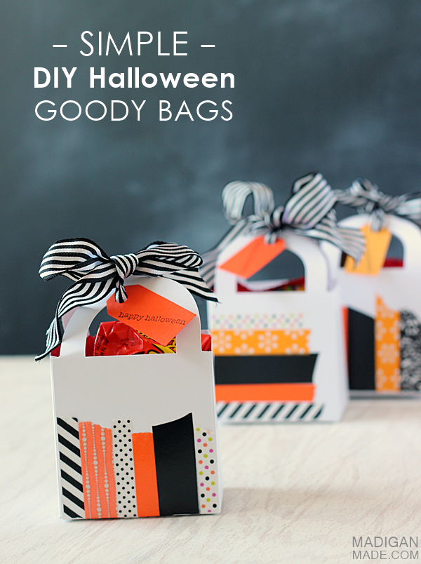 Simple Halloween goody bags made with washi tape