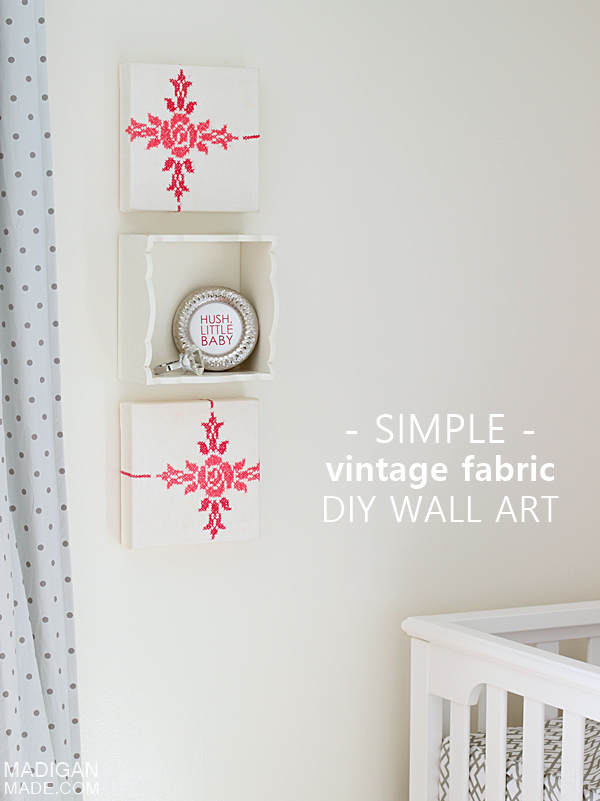 Vintage Fabric Wrapped DIY Wall Art