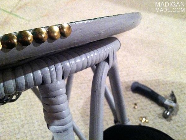use brass tacks as nail head trim