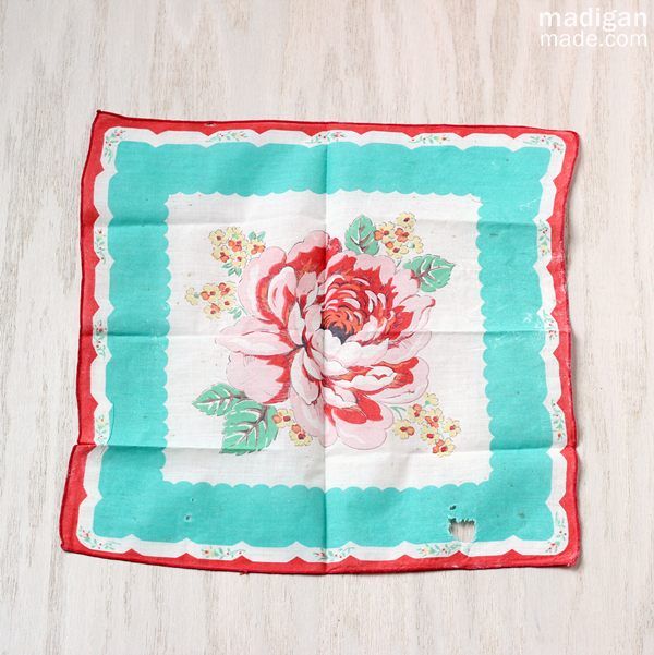 floral vintage handkerchief