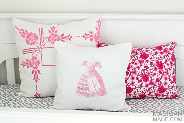 DIY vintage inspired pillows