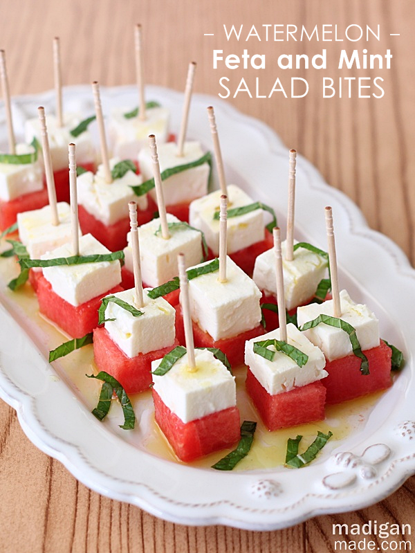 Watermelon, Feta and Mint Salad Bites - love this for an easy summer appetizer