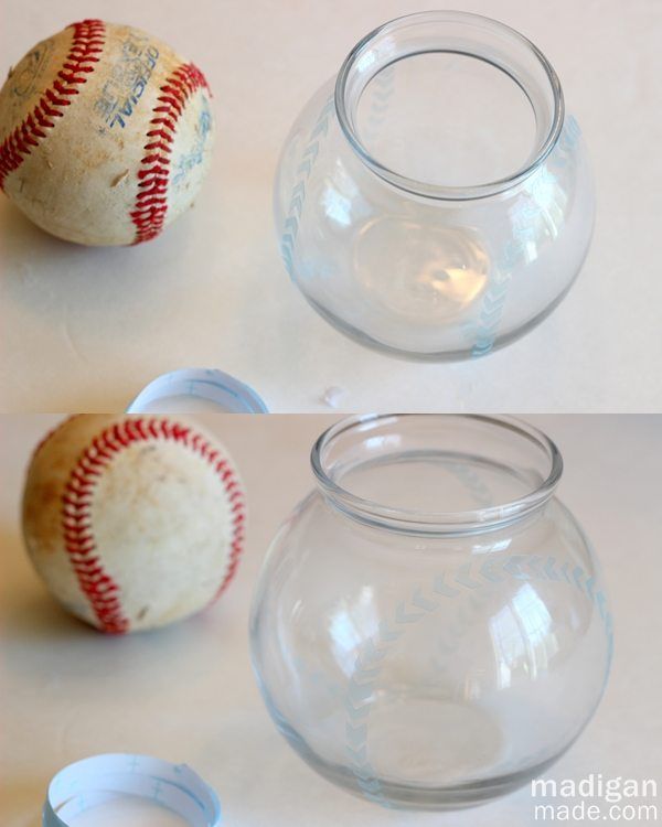 How to make a baseball inspired glass vase