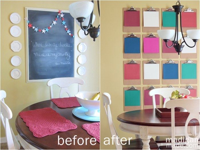 Chalkboard to DIY Clipboard Wall Art - details  at madiganmade.com