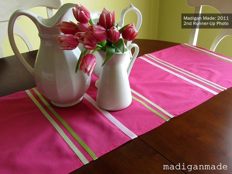 No-Sew Dollar Store Table Runner No-Sew Dollar Store Pink Table Runner