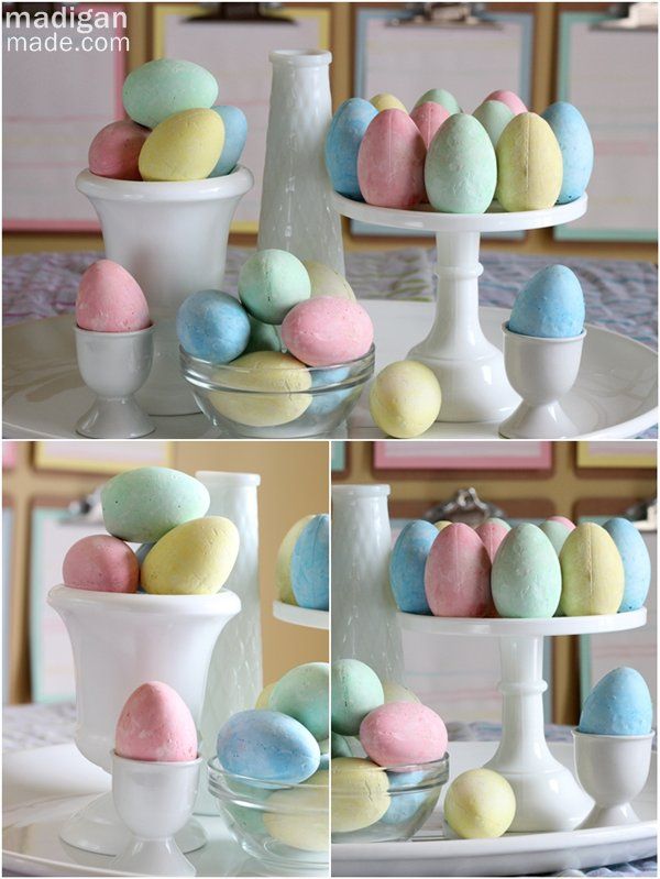 easy Easter centerpieces with chalk eggs | madiganmade.com