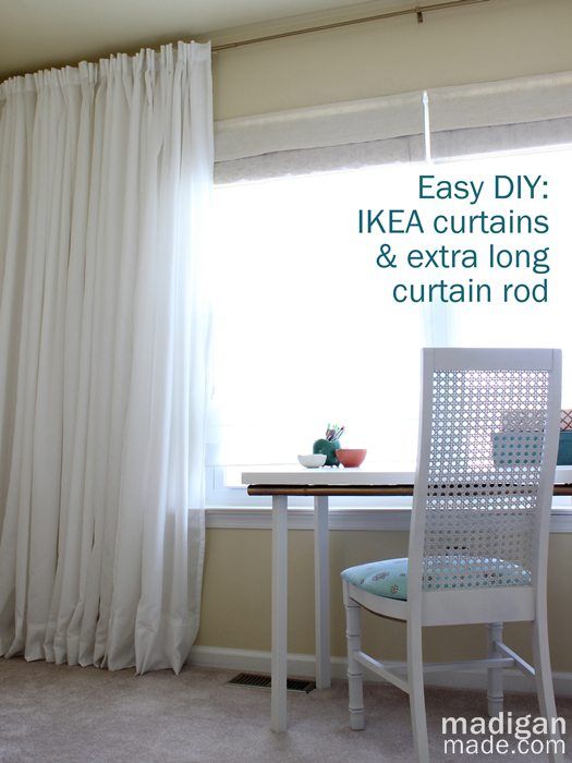 How can you make your own long curtain rod? Great tips at madiganmade.com