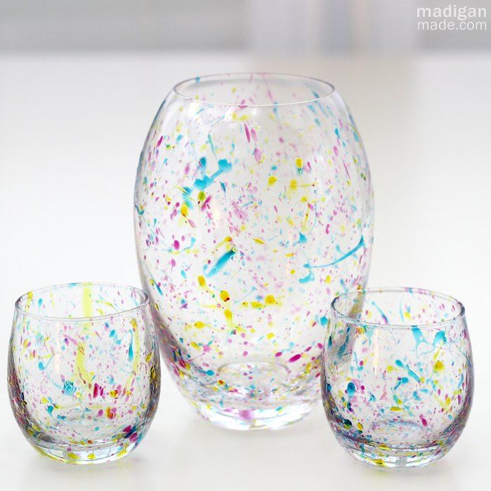 DIY Splatter Painted Glass Vases 