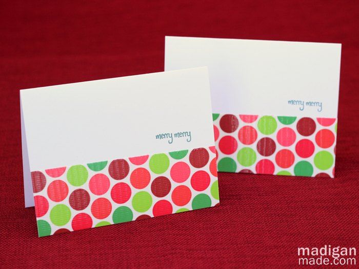 Cute polka dot card made with Duck tape