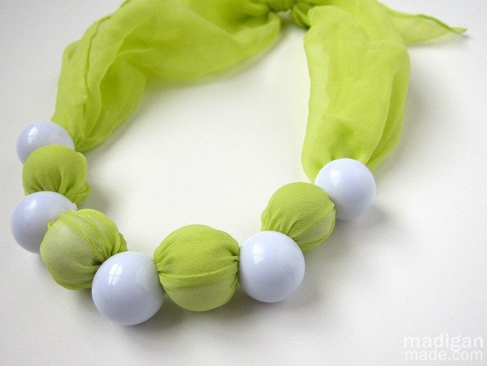 DIY, beaded, fabric necklace DIY, beaded, fabric necklace