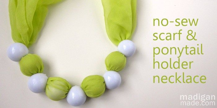 A No Sew Fabric And Chunky Bead Necklace