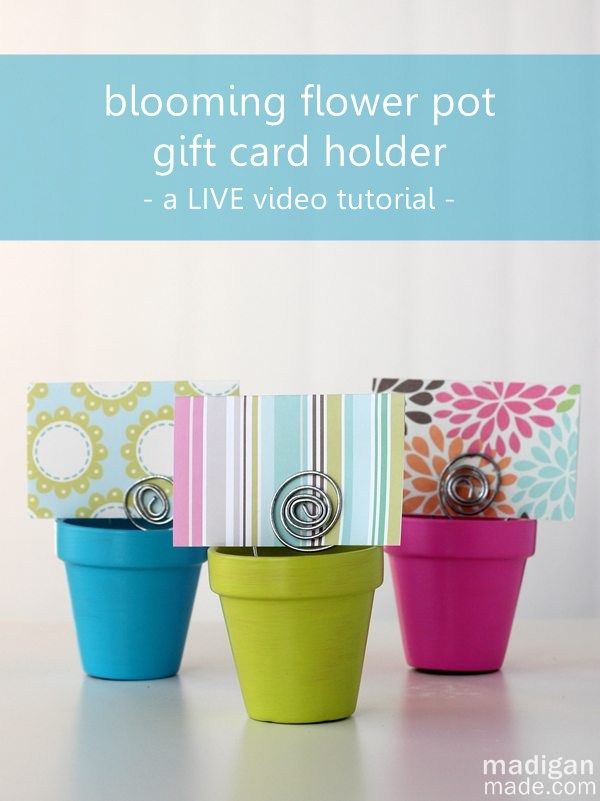 flower pot gift card holder craft