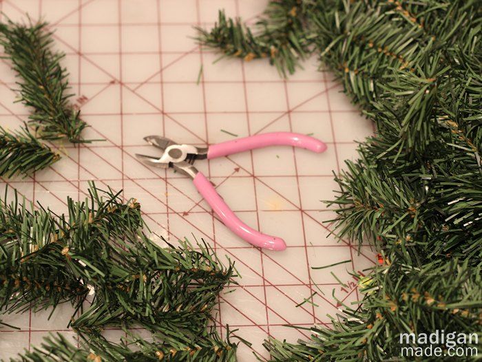 how to make a topiary tree from faux garland