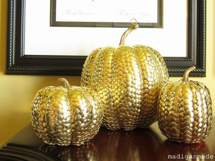 gold, thumbtack, crafts, pumpkins