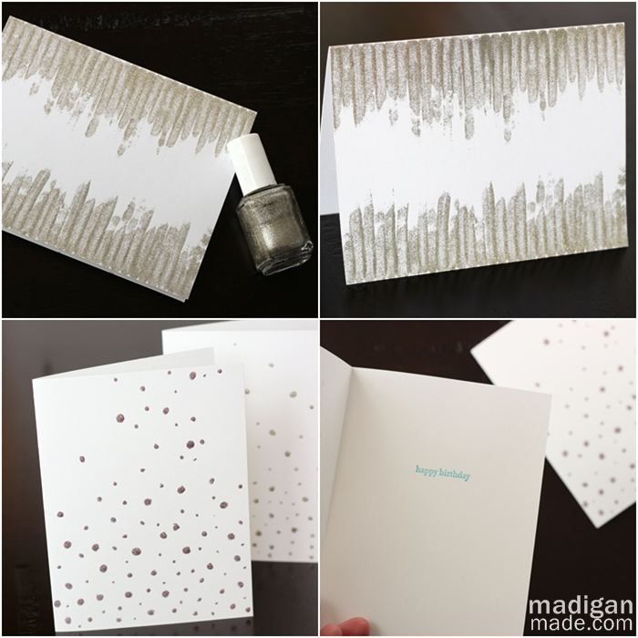 handmade greeting cards with glitter