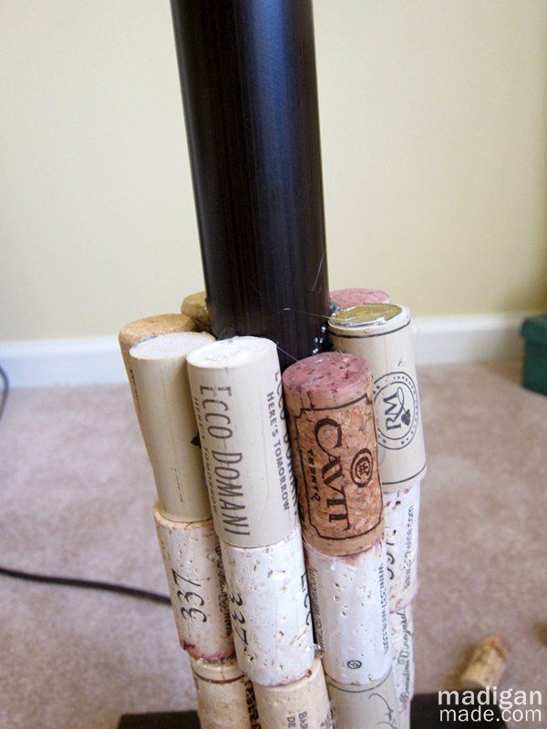 How to update a lamp with paint and wine corks
