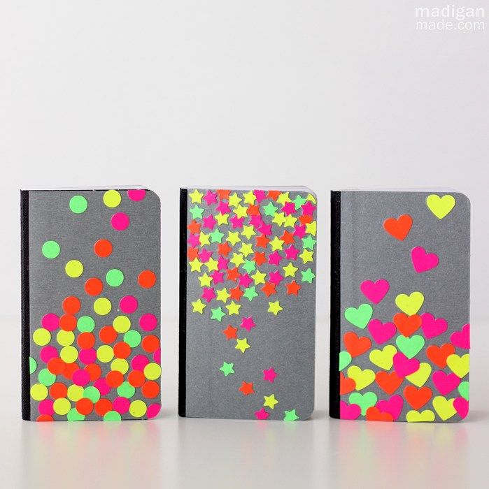 neon diy notebooks