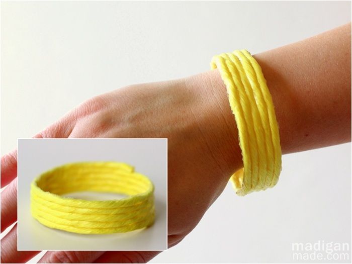 neon yellow bracelet diy