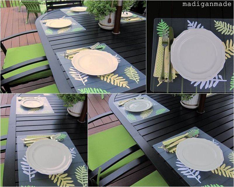 Place Mats from Plastic Chopping Mats Leaves