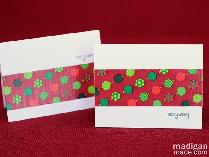 Easy holiday card made with Duck tape